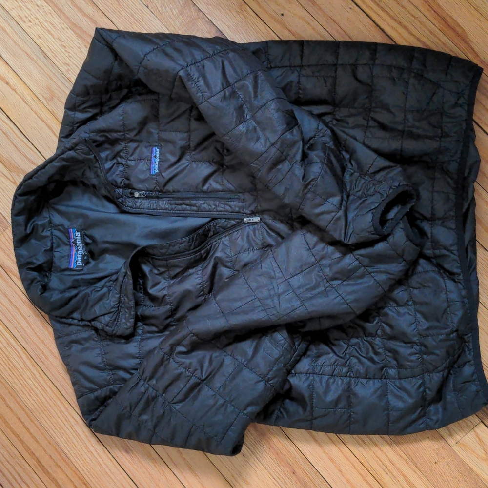 Patagonia black nano puff half zip jacket L